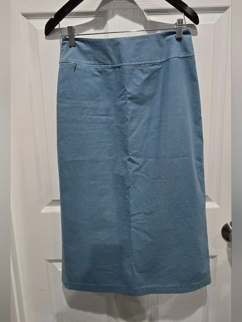 Eileen Fisher 2-Piece Blue Cotton Jacket & Skirt Set S/XS